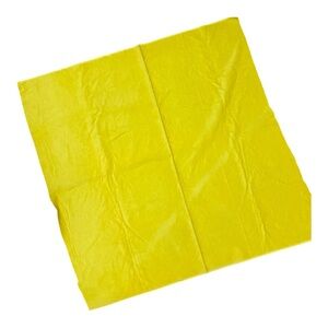 Vintage Yellow Solid Chenille Fabric Swatch 1970s Retro Crafting Sewing